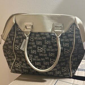 Beige and Black Designer Tote Bag